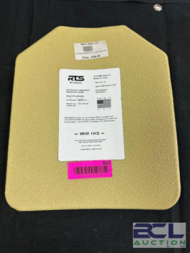DESCRIPTION RTS TACTICAL RTS-AR600BU LEVEL III+ BODY ARMOR PLATE, SINGLE CURVE, SHOOTER�S CUT, 10" X 12" BRAND / MODEL: RTS-AR600BU ADDITIONAL INFORMA