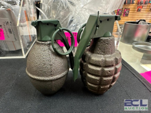 DESCRIPTION (9) ASSORTED DECOMMISSIONED U.S. MILITARY FRAGMENTATION GRENADES � INERT ADDITIONAL INFORMATION RETAIL EACH FOR $19.99 THIS LOT IS: SOLD B