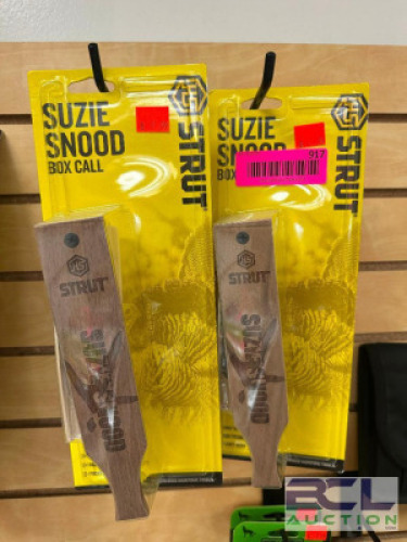 DESCRIPTION (5) SUZIE SNOOD BOX CALLS ADDITIONAL INFORMATION RETAILS EACH FOR $25.99 THIS LOT IS: SOLD BY THE PIECE LOCATION SOUTH WALL QTY 5