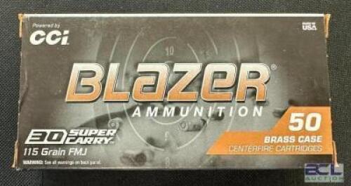 DESCRIPTION (4) 50CT BOXES OF 38 SPECIAL AMMO BRAND / MODEL: BLAZER ADDITIONAL INFORMATION 115 GRAIN SIZE $27.99 EACH LOCATION AMMO WALL QTY 4