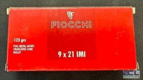 DESCRIPTION (3) 50CT BOXES OF 9X21 IMI AMMO BRAND / MODEL: FIOCCHI ADDITIONAL INFORMATION 123 GRAIN SIZE $22.99 EACH LOCATION AMMO WALL QTY 3