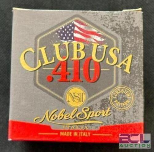 DESCRIPTION (7) 25CT BOXES OF 410 SHOTGUN SHELLS BRAND / MODEL: NOBEL SPORT ADDITIONAL INFORMATION #8 THIS LOT IS: 2-1/2" SIZE $20.99 EACH LOCATION AM
