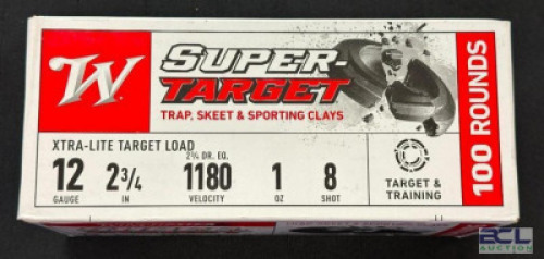 DESCRIPTION (1) 100CT BOX OF 12 GAUGE SHOTGUN SHELLS BRAND / MODEL: WINCHESTER SUPER TARGET ADDITIONAL INFORMATION #8 THIS LOT IS: 2-3/4" SIZE $50.99