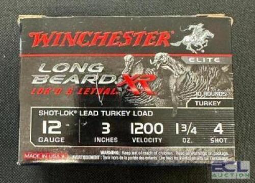 DESCRIPTION (13) 10CT BOXES OF 12 GAUGE SHOTGUN SHELLS BRAND / MODEL: WINCHESTER LONG BEARD XR ADDITIONAL INFORMATION #4 THIS LOT IS: 3" SIZE $29.99 E