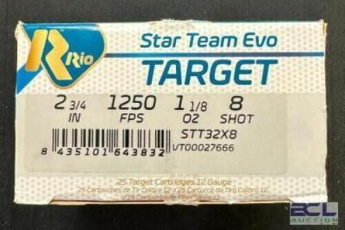 DESCRIPTION (3) 25CT BOXES OF 12 GAUGE SHOTGUN SHELLS BRAND / MODEL: RIO ADDITIONAL INFORMATION #8 THIS LOT IS: 2-3/4" SIZE $11.99 EACH LOCATION AMMO
