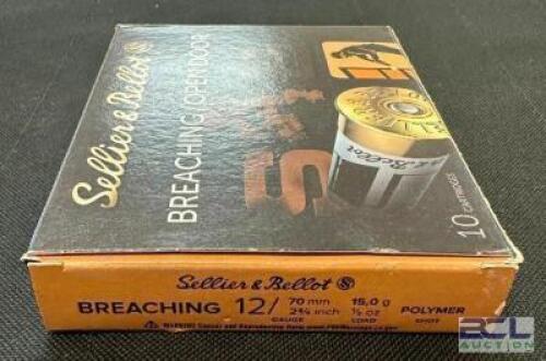 DESCRIPTION (10) 10CT BOXES OF 12 GAUGE SHOTGUN SHELLS BRAND / MODEL: SELLIER & BELLOT THIS LOT IS: 2-3/4" SIZE $29.99 EACH LOCATION AMMO WALL QTY 10