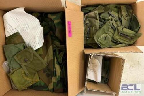 DESCRIPTION ASSORTED MILITARY SURPLUS POUCHES LOCATION OFFICE QTY 1