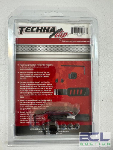 DESCRIPTION (5) TECHNA CLIPS FOR SIG SAUER P385 ADDITIONAL INFORMATION RETAILS FOR $22 EACH THIS LOT IS: SOLD BY THE PIECE LOCATION MIDDLE FLOOR QTY 5