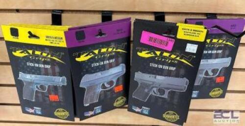 DESCRIPTION (8) ASSORTED TALON STICK ON GUN GRIPS ADDITIONAL INFORMATION RETAILS FOR $17 EACH THIS LOT IS: SOLD BY THE PIECE LOCATION MIDDLE FLOOR QTY