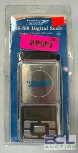 DESCRIPTION FRANKFORD DS-750 DIGITAL SCALE ADDITIONAL INFORMATION RETAILS FOR $42 LOCATION GUN COUNTER QTY 1