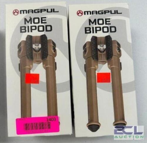 DESCRIPTION (2) MAGPUL MOE BIPODS (TAN ) ADDITIONAL INFORMATION RETAILS FOR $77 EACH THIS LOT IS: SOLD BY THE PIECE LOCATION GUN COUNTER QTY 2