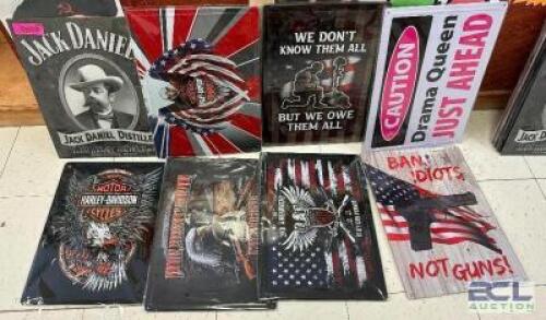 DESCRIPTION (8) ASSORTED METAL 17" X 12" METAL SIGNS THIS LOT IS: SOLD BY THE PIECE LOCATION GUN COUNTER QTY 8