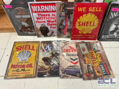 DESCRIPTION (8) ASSORTED METAL 17" X 12" METAL SIGNS THIS LOT IS: SOLD BY THE PIECE LOCATION GUN COUNTER QTY 8