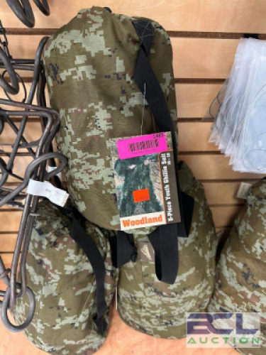 DESCRIPTION (2) WOODLAND 5 PIECE YOUTH GHILLIE SUITS 10-12 ADDITIONAL INFORMATION RETAILS FOR $51 EACH THIS LOT IS: SOLD BY THE PIECE LOCATION MIDDLE