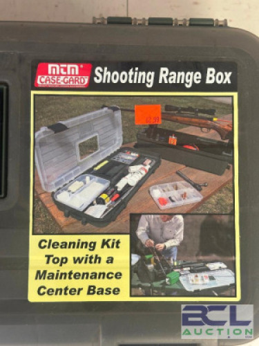 DESCRIPTION SHOOTING RANGE BOX BRAND / MODEL: CASE GARD ADDITIONAL INFORMATION SEE PHOTOS FOR CLOSE UP OF LOT CONTENTS. SIZE MAGAZINE WALL LOCATION ON