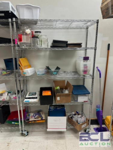 DESCRIPTION STAINLESS STEEL SHELVING UNIT ADDITIONAL INFORMATION CONTENTS NOT INCLUDED. LAST DAY PICK UP ONLY. THIS LOT IS: 77" X 47" X 18" SIZE STORA