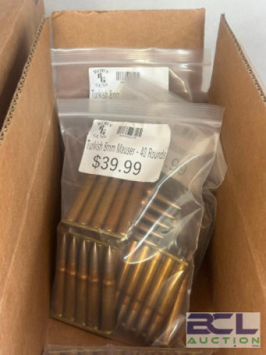DESCRIPTION BOX OF LOOSE AMMO SIZE BACK ROOM LOCATION ONE MONEY QTY 1