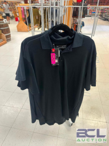 DESCRIPTION (5) UNDER ARMOR NAVY GOLD SHIRTS - ASSORTED SIZES ADDITIONAL INFORMATION RETAIL FOR $49.99 EACH THIS LOT IS: SOLD BY THE PIECE LOCATION MI