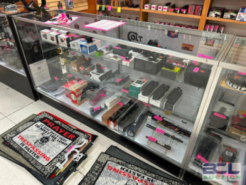 DESCRIPTION 70" GLASS SHOW CASE. ADDITIONAL INFORMATION CONTENTS ARE NOT INCLUDED. LAST DAY PICK UP ONLY LOCATION GUN COUNTER QTY 1