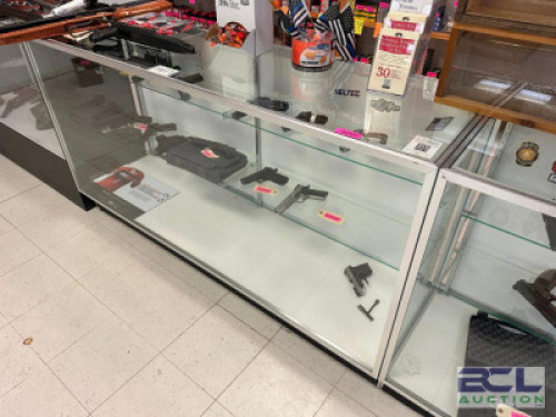 DESCRIPTION 70" GLASS SHOW CASE. ADDITIONAL INFORMATION CONTENTS ARE NOT INCLUDED. LAST DAY PICK UP ONLY LOCATION GUN COUNTER QTY 1