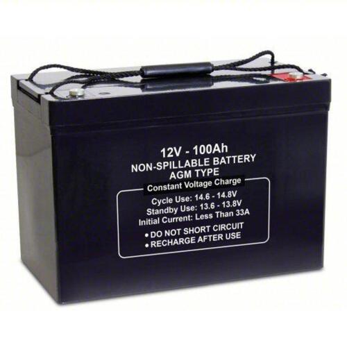 DESCRIPTION: (1) SEALED LEAD ACID BATTERY BRAND/MODEL: PRODUCT NUMBER #61KW69 INFORMATION: 12 V, 100 AH CAPACITY, SIZE: 8.46" X 12.95" RETAIL$: $399.0