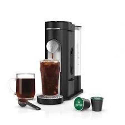 DESCRIPTION: (1) SINGLE SERVE COFFEE MAKER BRAND/MODEL: NINJA INFORMATION: BLACK, HOT AND ICED COFFEE RETAIL$: $129.99 EA QTY: 1