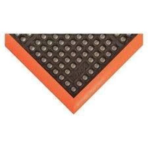 DESCRIPTION: (1) ANTI-FATIGUE MAT BRAND/MODEL: CONDOR #6LUL2 INFORMATION: BLACK WITH ORANGE TRIM, RUBBER, BEVELED EDGE, DRAINAGE HOLES SIZE: 3' X 10'