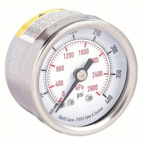 DESCRIPTION: (10) COMMERCIAL PRESSURE GAUGE BRAND/MODEL: PRODUCT NUMBER #4FMT8 INFORMATION: 0 PSI / HG TO 400 PSI, 1 1/2 IN DIAL, 1/8 IN NPT MALE RETA