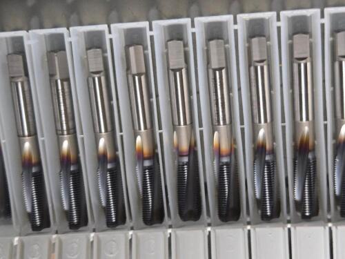 DESCRIPTION: (10) HSS SPIRAL FLUTE TAPS BRAND/MODEL: OSG V-TI-SFT SIZE: M10X1.0 RETAIL$: 525.9 QTY: 10