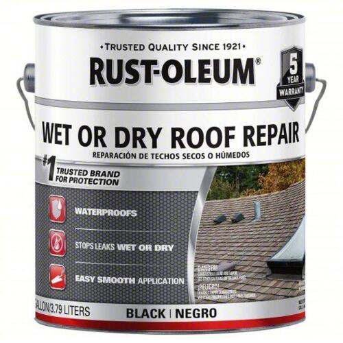 DESCRIPTION: (1) BLACK ASPHALT ROOF REPAIR CEMENT BRAND/MODEL: RUST-OLEUM 301899 SIZE: 1 GAL RETAIL$: 27.41 QTY: 1