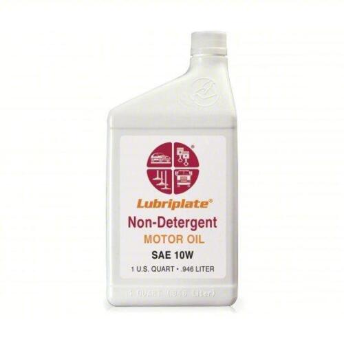 DESCRIPTION: (6) NON DETERGENT ENGINE OIL BRAND/MODEL: LUBRIPLATE L0804-054 INFORMATION: SAE 10 SIZE: 1QT RETAIL$: 99.49 QTY: 6