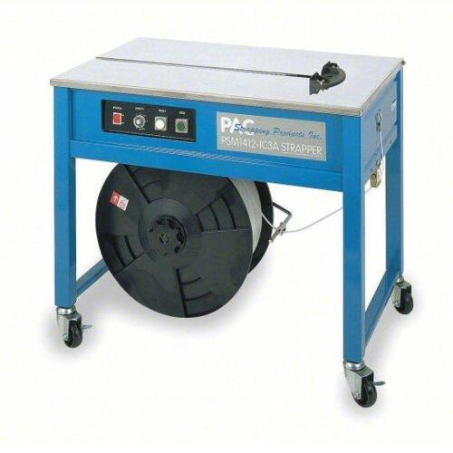 DESCRIPTION: (1) TABLE TOP STRAPPING MACHINEBRAND/MODEL: PAC STRAPPING PRODUCTS #2CXL8SIZE: 35" L X 23" W X 30" TRETAIL$: $1436.11 EAQTY: 1