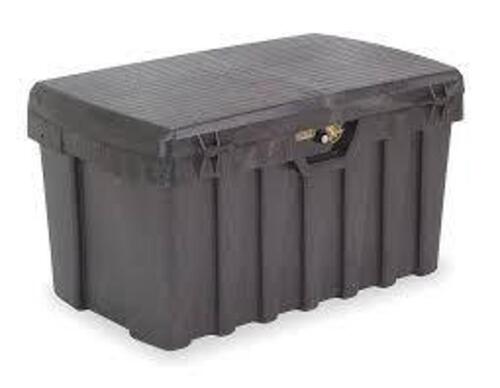DESCRIPTION: (1) STORAGE TUBBRAND/MODEL: CONTICO #3725INFORMATION: BLACK, BROKEN CORNERSIZE: 36 3/4" x 22 3/4" x 20 1/4", 50 GALLONRETAIL$: $80.00 EAQTY: 1