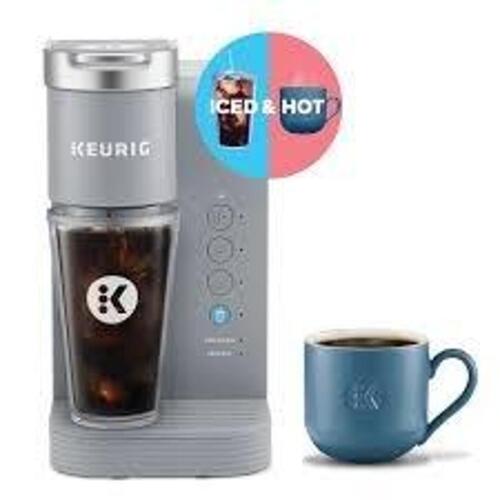 DESCRIPTION: (1) SINGLE SERVE COFFEE MAKER BRAND/MODEL: KEURIG INFORMATION: ICED ESSENTIALS RETAIL$: $79.99 EA QTY: 1