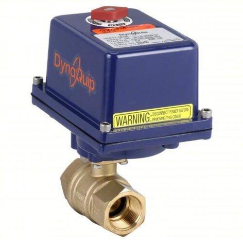 DESCRIPTION: (1) ELECTRICALLY ACTUATED TWO-WAY BALL VALVE BRAND/MODEL: DYNAQUIP CONTROLS #6CX18 INFORMATION: BRASS, 120V AC, FNPT X FNPT SIZE: 1" RETA