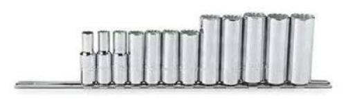 DESCRIPTION: (1) DEEP SOCKET SET BRAND/MODEL: PROTO #J52209 INFORMATION: CHROME, 12 PIECE, 12 POINT SIZE: 3/8" DRIVE RETAIL$: $86.53 EA QTY: 1