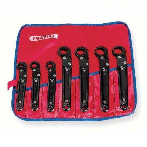 DESCRIPTION: (1) RATCHETING FLARE NUT WRENCH SET BRAND/MODEL: PROTO #J3800A INFORMATION: 7 PIECES RETAIL$: $196.99 EA QTY: 1