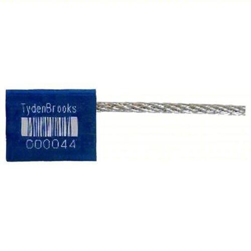 DESCRIPTION: (1) BOX OF (200) SECURITY SEAL BRAND/MODEL: TYDENBROOKS #812X56 INFORMATION: STEEL, 2,400 LB BREAKING STRENGTH, BLUE SIZE: 24 IN CABLE LG