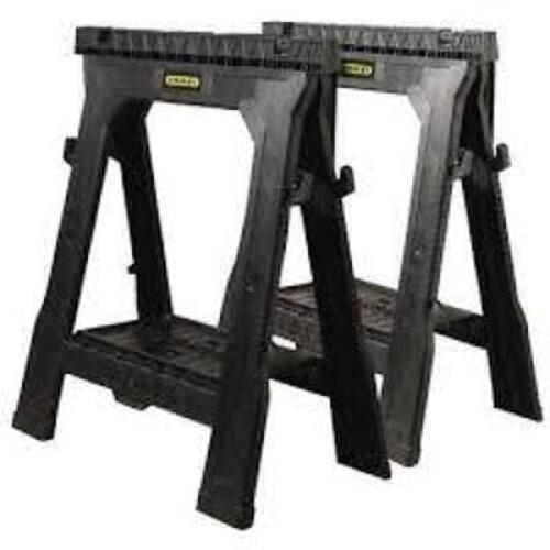 DESCRIPTION: (1) ADJUSTABLE SAWHORSE BRAND/MODEL: STANLEY FATMAX INFORMATION: BLACK, BROKEN, MUST COME INSPECT RETAIL$: $83.10 EA QTY: 1