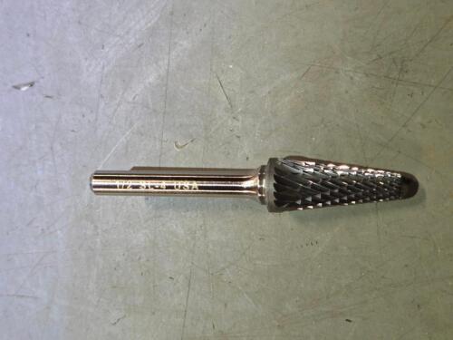 DESCRIPTION: (2) SOLID CARBIDE DOUBLECUT TAPER BUR BRAND/MODEL: ATRAX 85287084 SIZE: 1/2" RETAIL$: 89.24 QTY: 2