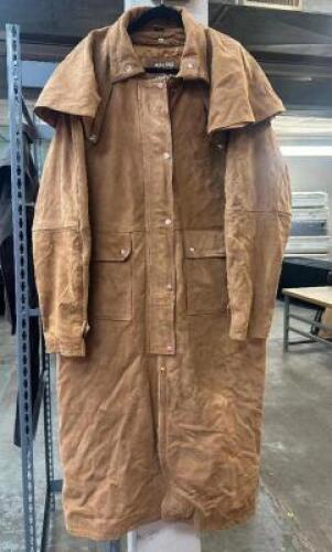 MEN'S TRENCH COAT / DUSTER WITH WATERPROOF AUSTRALIAN OILSKIN AND COTTON CANVAS