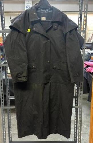 MEN'S TRENCH COAT / DUSTER WITH WATERPROOF AUSTRALIAN OILSKIN AND COTTON CANVAS