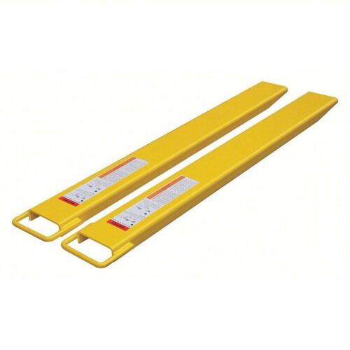 DESCRIPTION: (1) SET OF (2) LARGER HEAVY DUTY FORKLIFT EXTENSIONS BRAND MODEL DAYTON/35LU45 INFORMATION: 5000LB CAPACITY SIZE: FOR 6" FORKS, 84" LONG