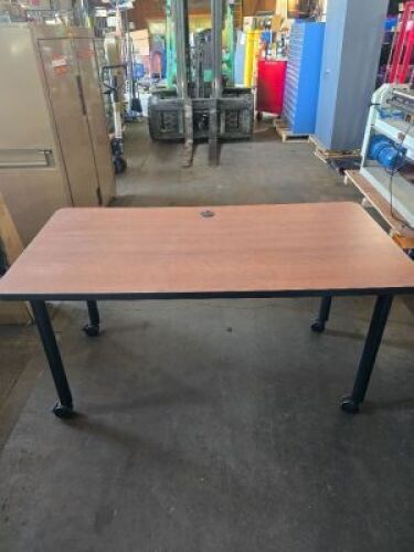 DESCRIPTION: (1) ROLLING CONFERENCE TABLE WITH CABLE PORT INFORMATION: WOOD GRAIN, MUST ASSEMBLE RETAIL$: $312.33 EA QTY: 1