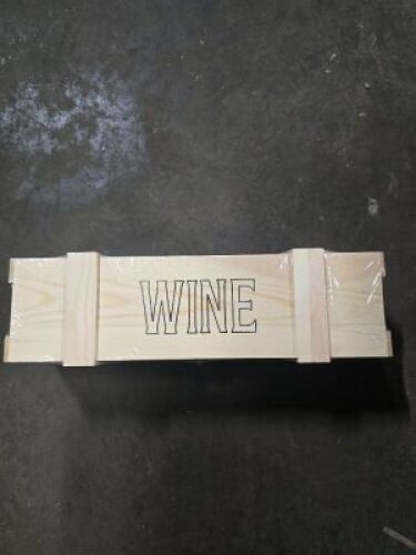 DESCRIPTION: (12) WOODEN BOXES INFORMATION: "WINE" PRINTED ON FRONT RETAIL$: $32.03 EA QTY: 12