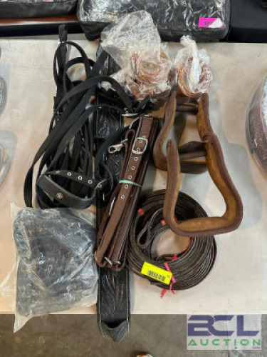 ASSORTED SADDLE ACCESSORIES AND TACK SET PARTS