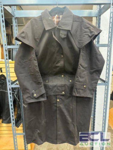 MEN'S TRENCH COAT / DUSTER WITH WATERPROOF AUSTRALIAN OILSKIN AND COTTON CANVAS