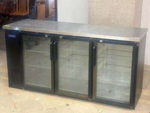 THREE GLASS DOOR BACK BAR COOLER