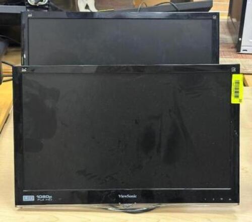 (2) - DESK MOUNTED COMPUTER MONITORS