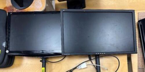 (2) - DESK MOUNTED COMPUTER MONITORS